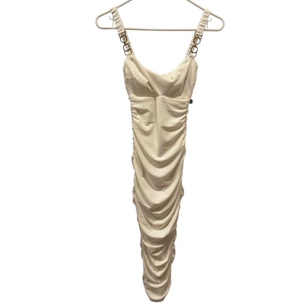 Nookie Fortune Ruched Midi Dress in White .Size XS - Picture 6 of 11